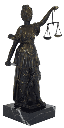 Figur Justitia, bronziert